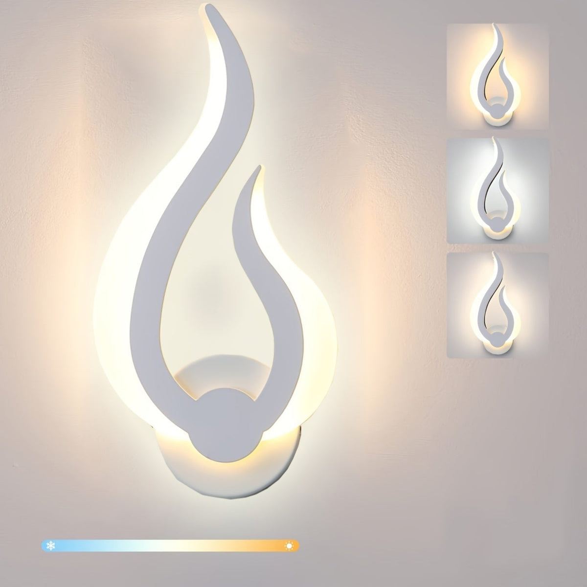 Flammenförmige LED-Wandleuchte