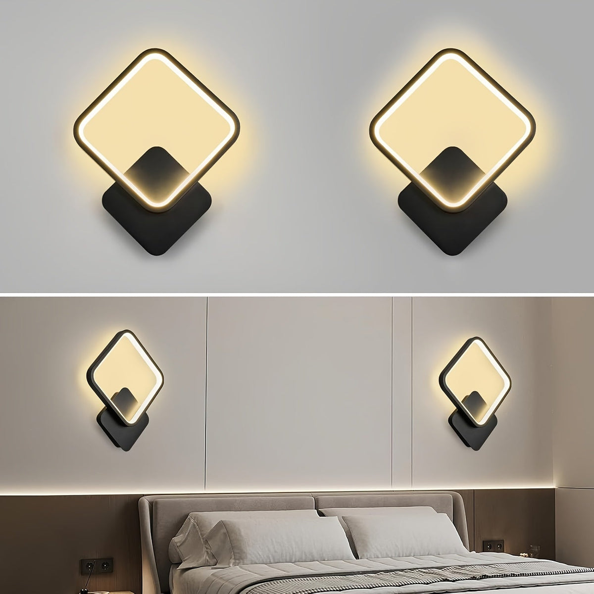 Quadratische LED-Wandleuchte