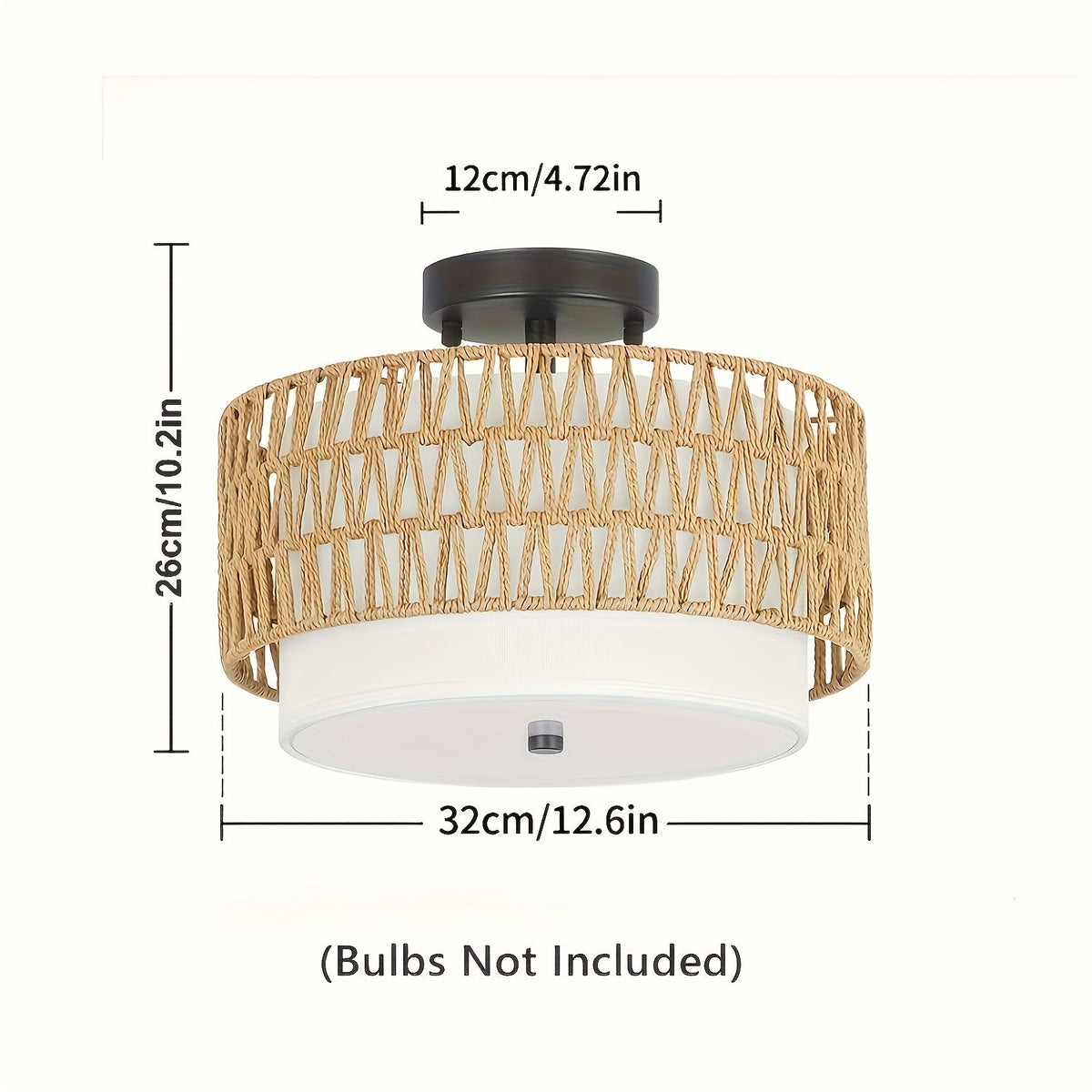 Boho Rattan-Deckenleuchte
