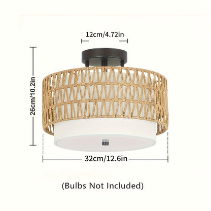 Boho Rattan-Deckenleuchte
