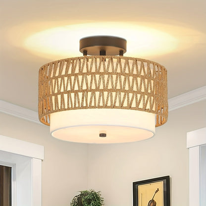 Boho Rattan-Deckenleuchte