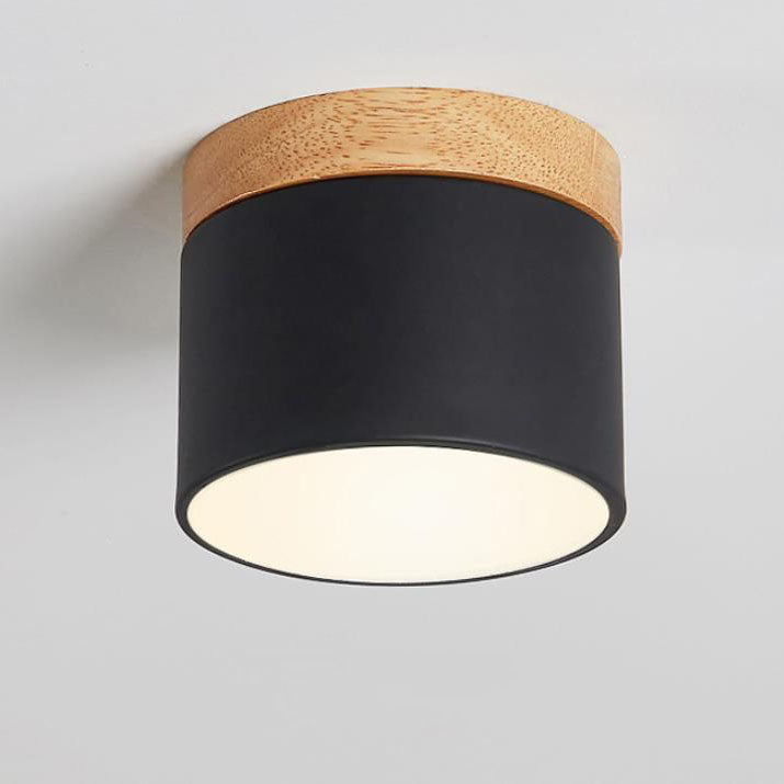 Macaron LED-Deckenleuchte mit Holz