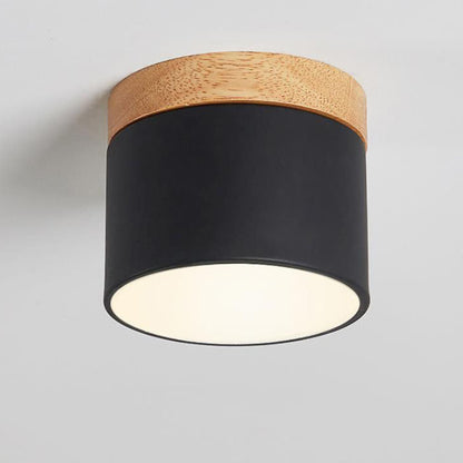 Macaron LED-Deckenleuchte mit Holz