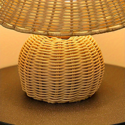 Schreibtischlampe mit Bambusschirm