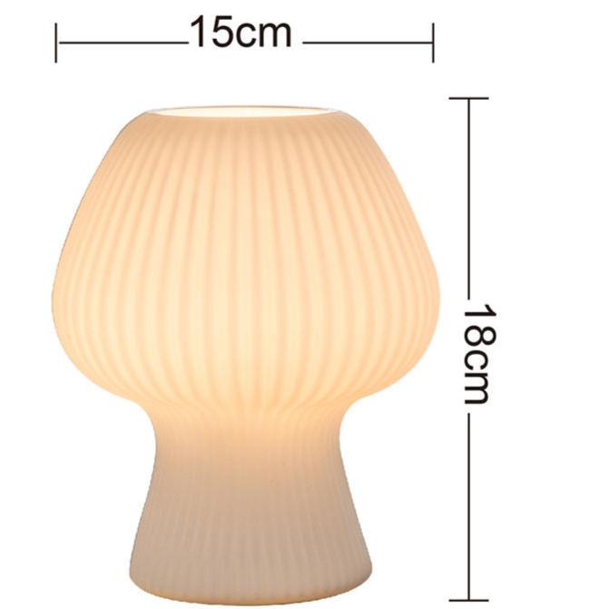 Vintage Nachttischlampe aus Rippenglas