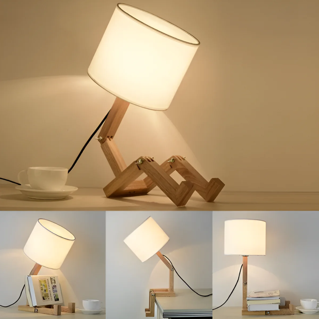 Rilna Tischlampe aus Massivholz