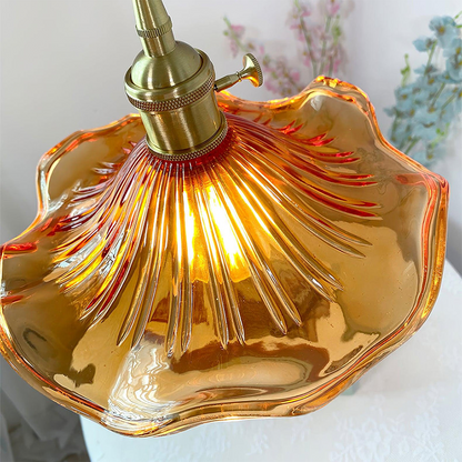 Blumen-Glas LED-Pendelleuchte