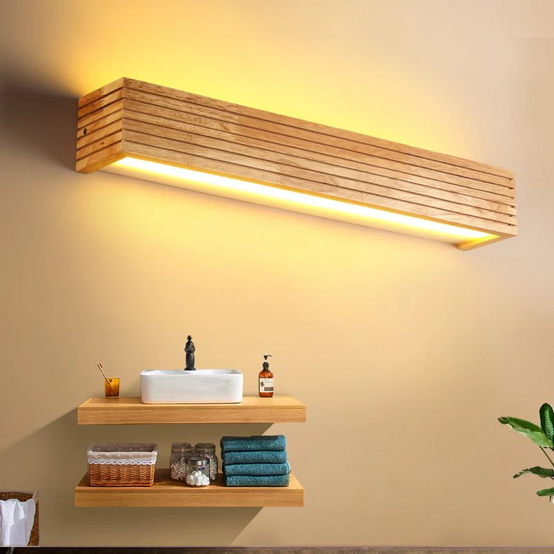 Holz LED-Wandleuchte minimalistisch