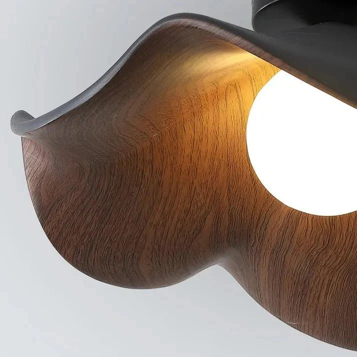 Lotus-Deckenleuchte in Holzoptik