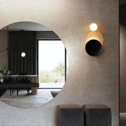 Designer Glas-Wandleuchte mit Halo