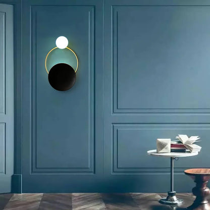 Designer Glas-Wandleuchte mit Halo