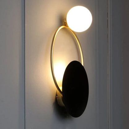 Designer Glas-Wandleuchte mit Halo