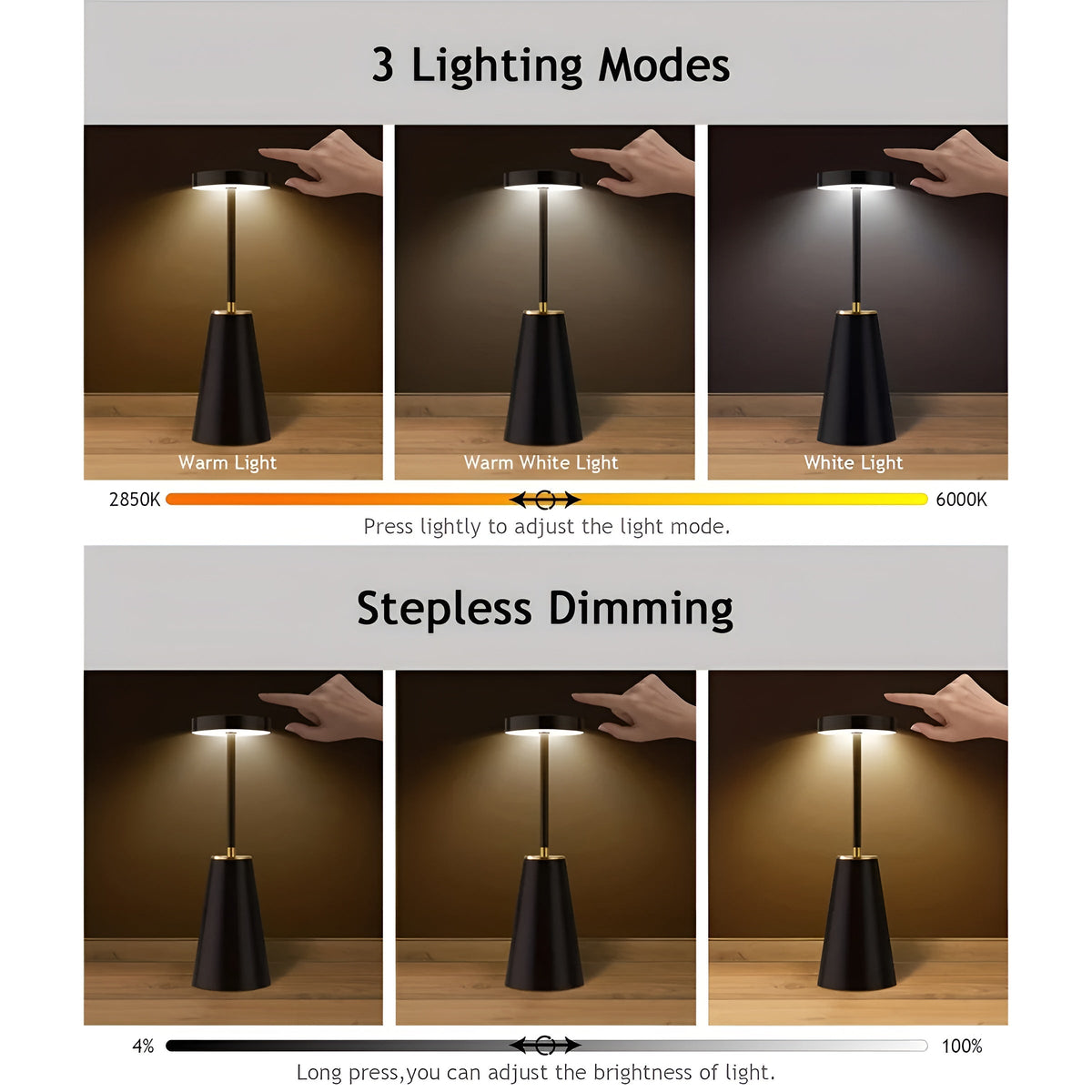 Sleek Kabellose Tischlampe