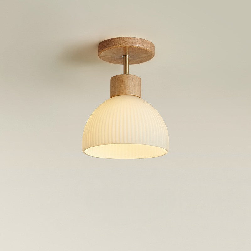 Ailse Deckenleuchte aus Holz und Glas