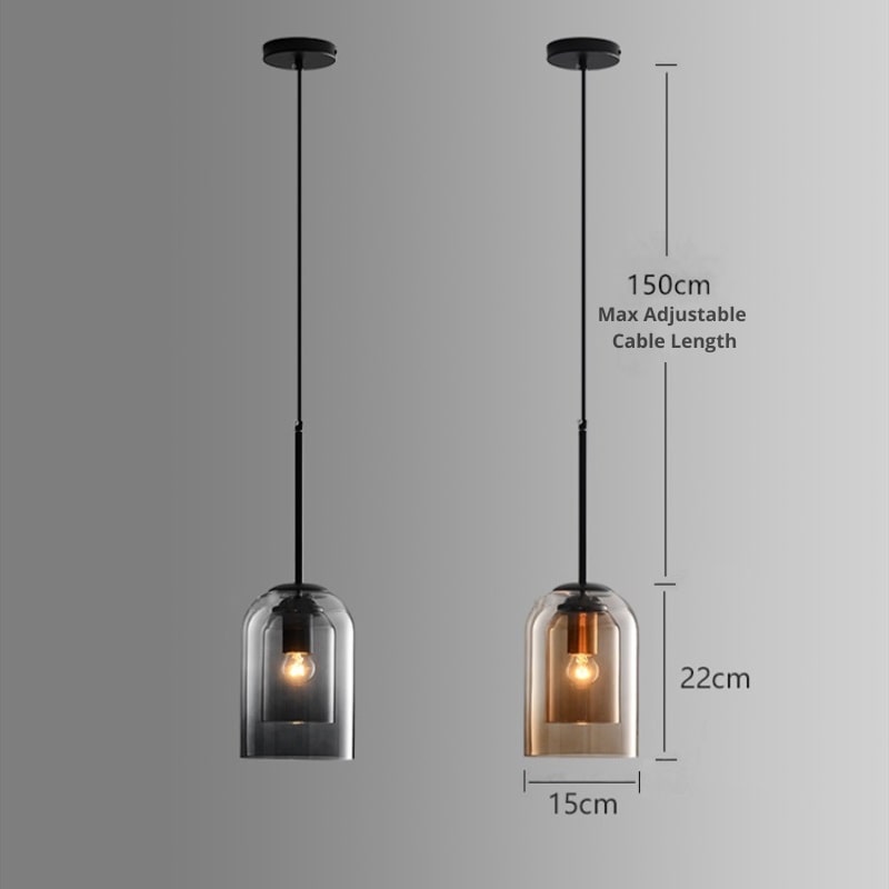 Mica Pendelleuchte mit Doppelglas