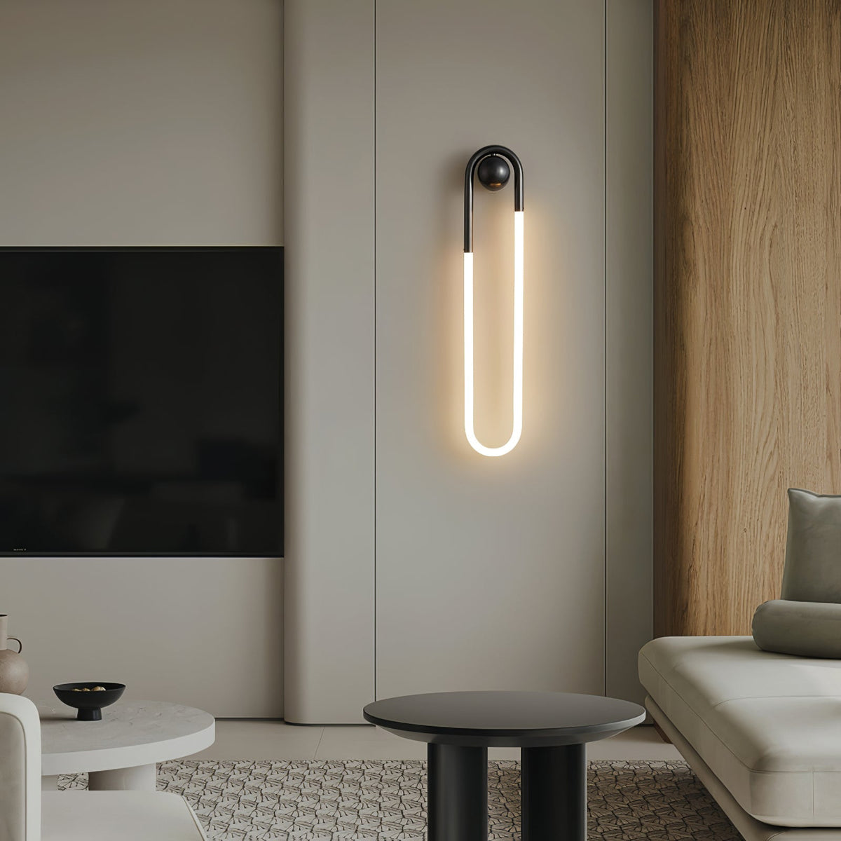 Loop LED-Wandleuchte in Messing oder Schwarz