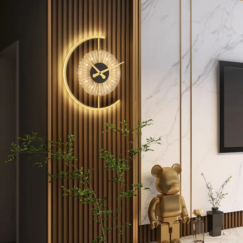 Lunaris Wanduhr mit LED-Licht