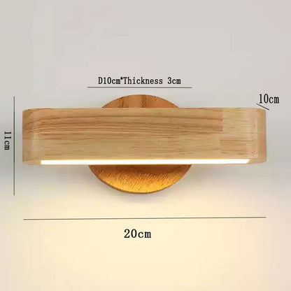 Drehbare Wandleuchte aus Holz