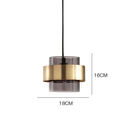 Glas-Pendelleuchte mit Messingband