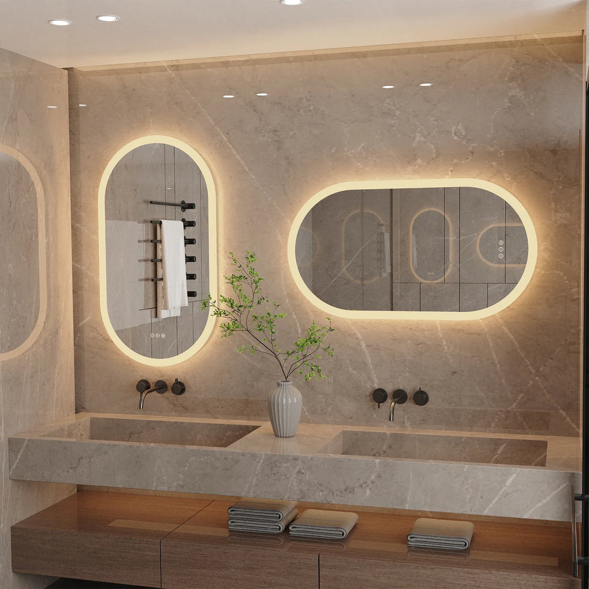 LumoOval ovaler LED-Badspiegel
