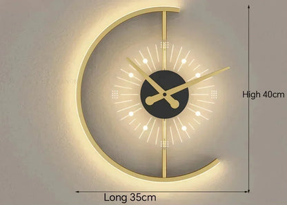 Lunaris Wanduhr mit LED-Licht