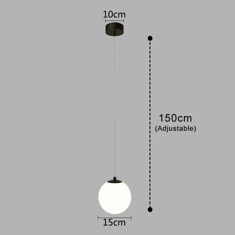 Luna Pendelleuchte mit Opalglaskugel