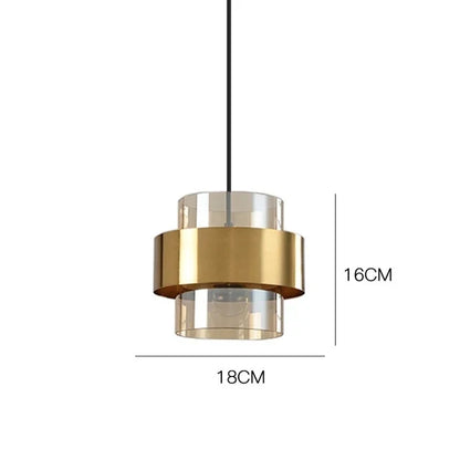 Glas-Pendelleuchte mit Messingband
