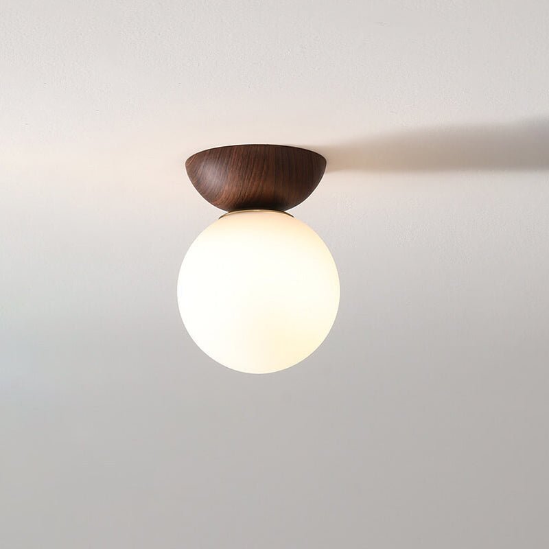 Japanische Leuchte aus Holz und Glas