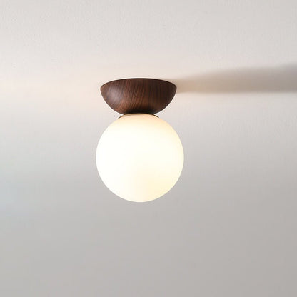 Japanische Leuchte aus Holz und Glas