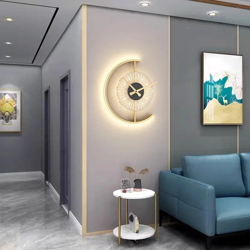 Lunaris Wanduhr mit LED-Licht