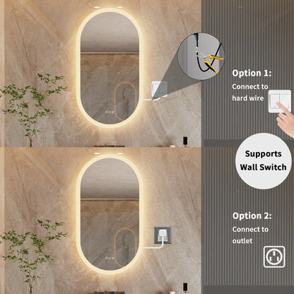 LumoOval ovaler LED-Badspiegel