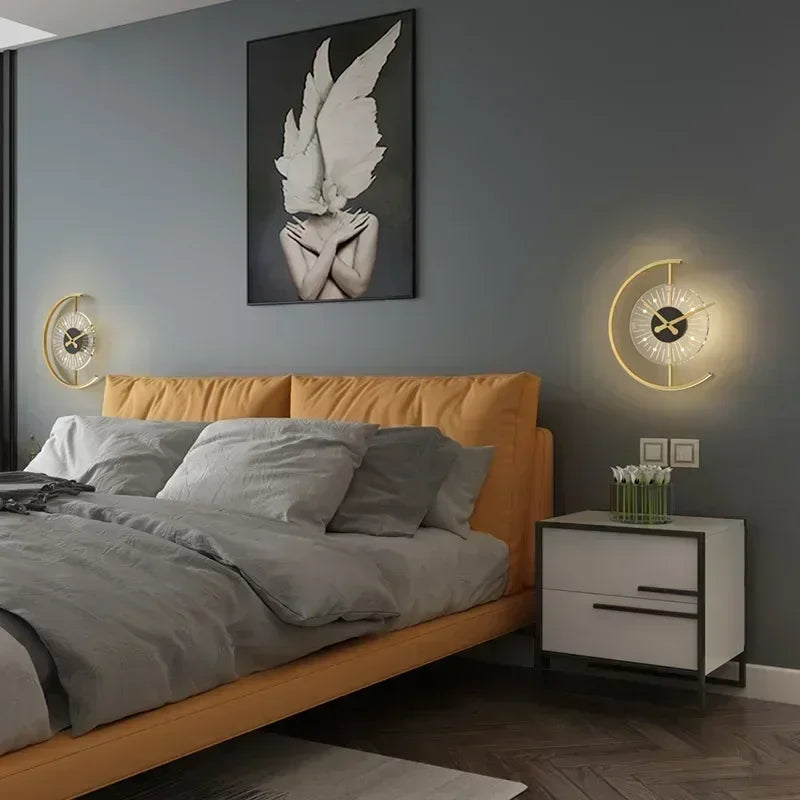 Lunaris Wanduhr mit LED-Licht