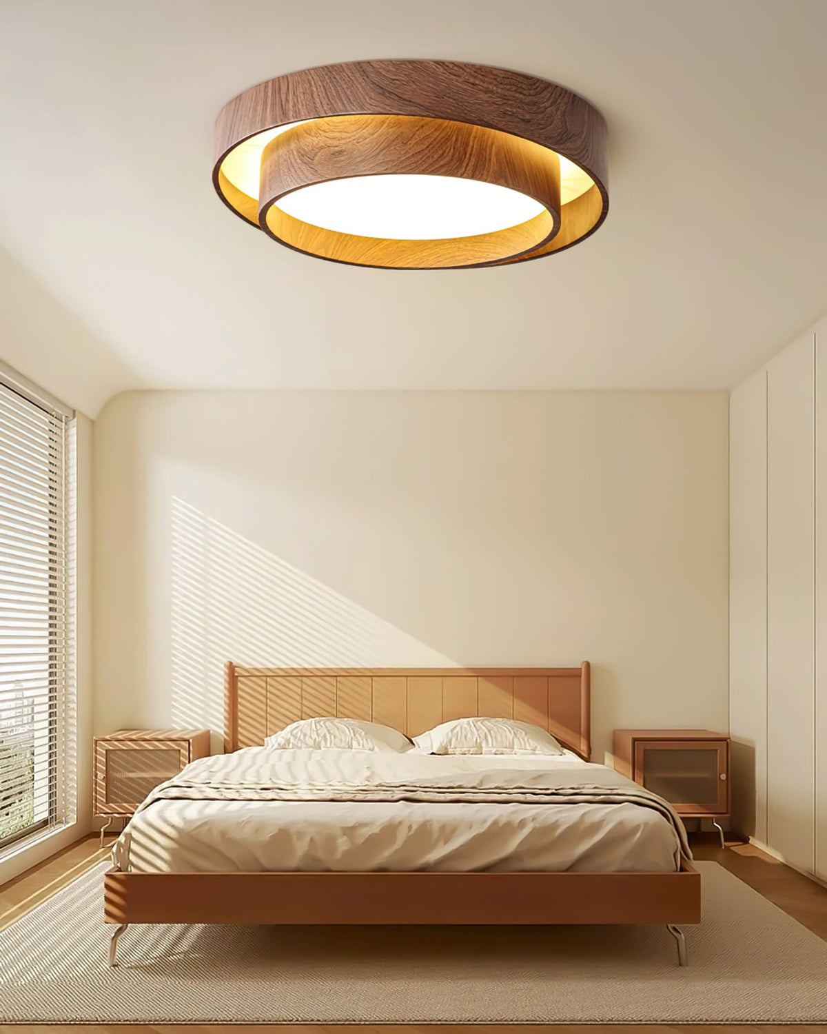Vaako LED-Deckenleuchte in Walnuss