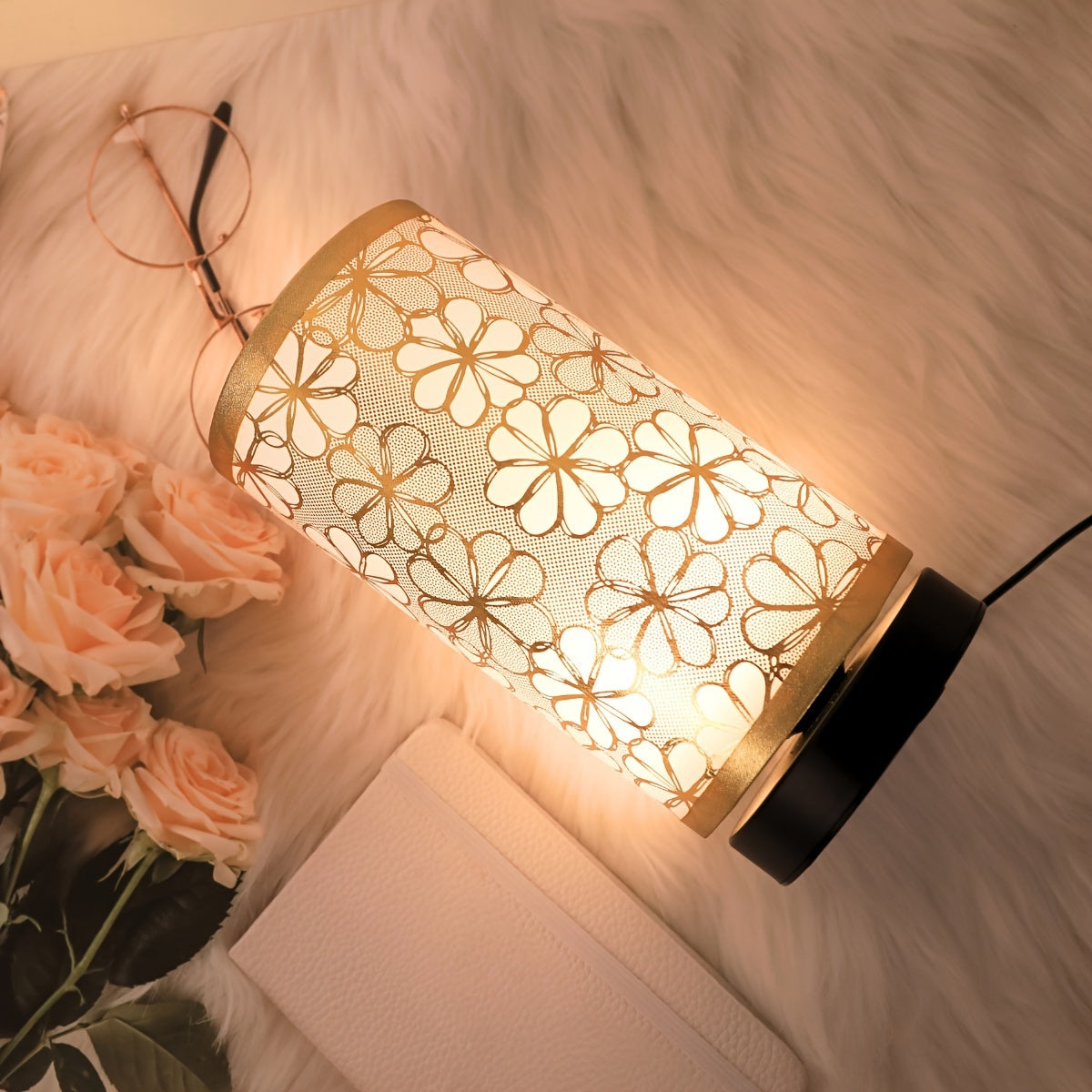 Tischlampe mit Sonnenblumenmuster