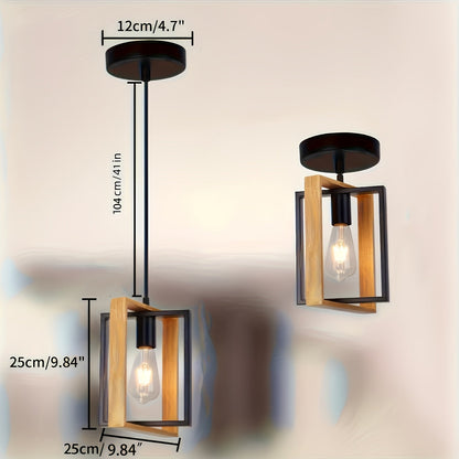 Industrielle Pendelleuchte mit Metallrahmen