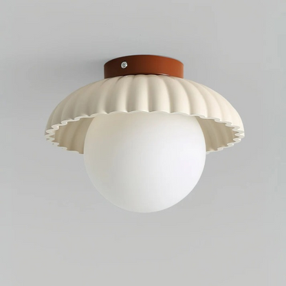 Eisen-Deckenleuchte mit Glaskugel