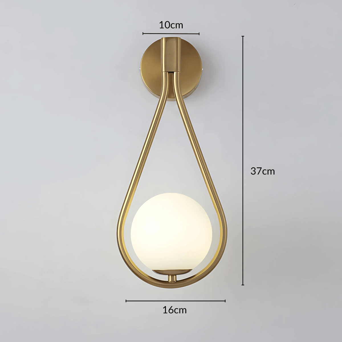 Droplet Wandleuchte mit Messingrahmen