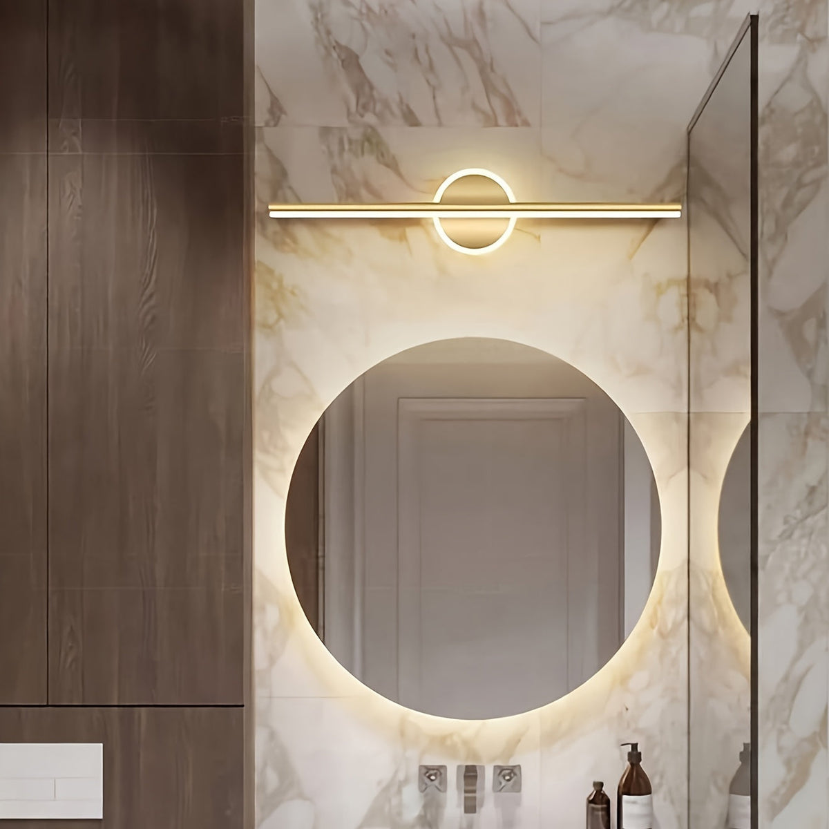 Lineare LED-Spiegelleuchte Schwarz & Gold