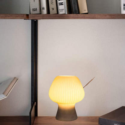Vintage Nachttischlampe aus Rippenglas