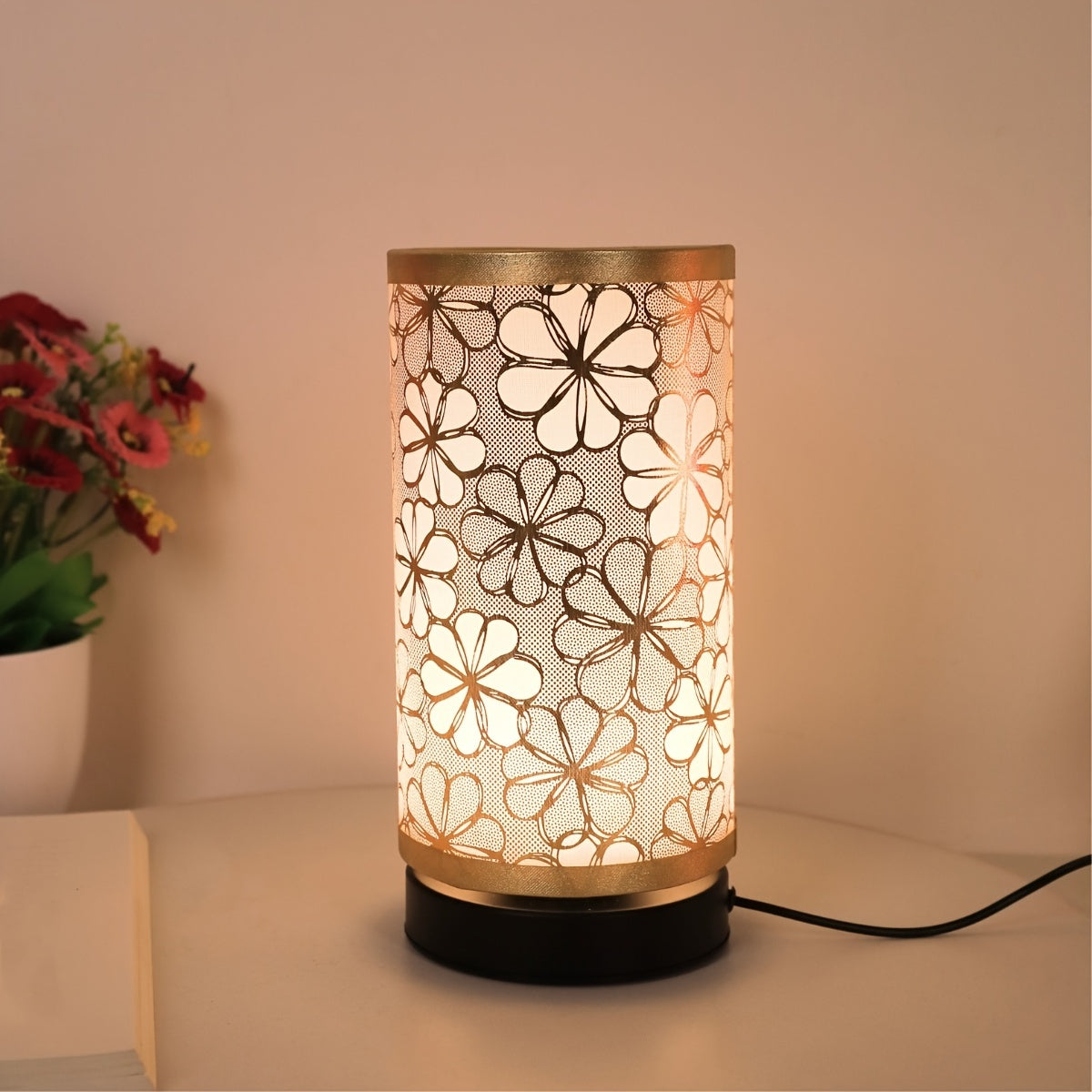 Tischlampe mit Sonnenblumenmuster