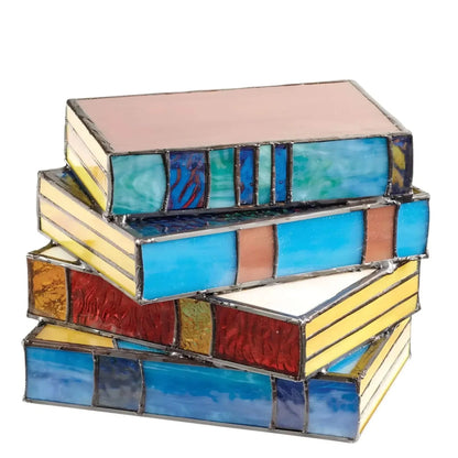 GlassNovel Buntglas-Buchlampe