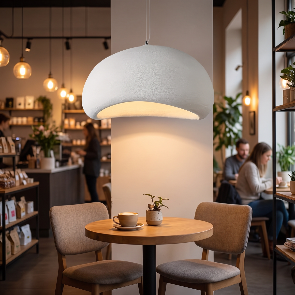Zenith Glow Kronleuchter in Boutique-Café-Ecke