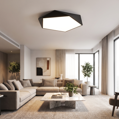 Skydor geometrische LED-Deckenleuchte im Wohnzimmer