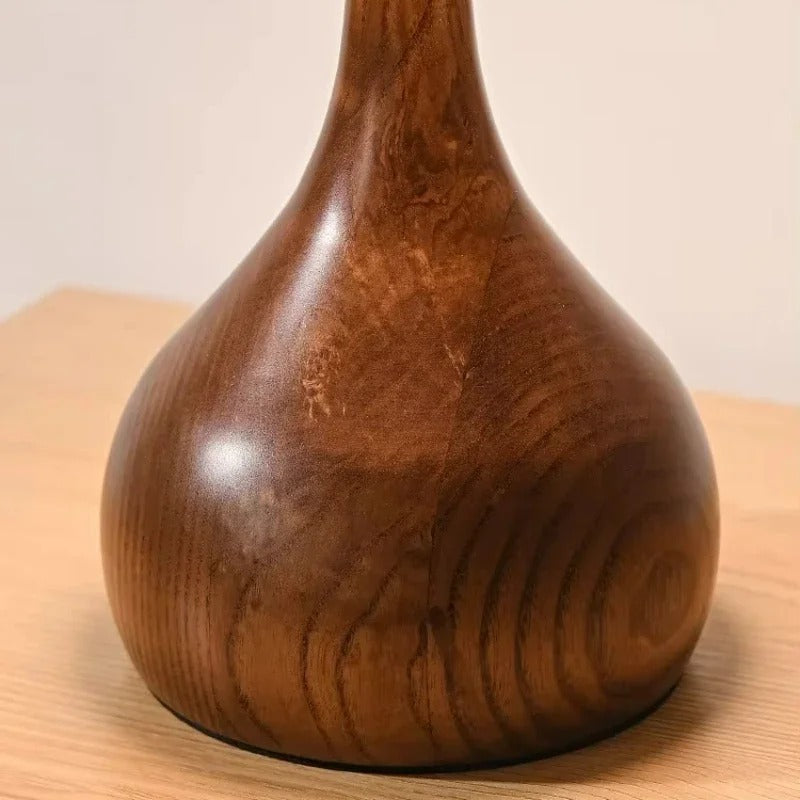 Andi Glas-Tischlampe mit Messing & Holz
