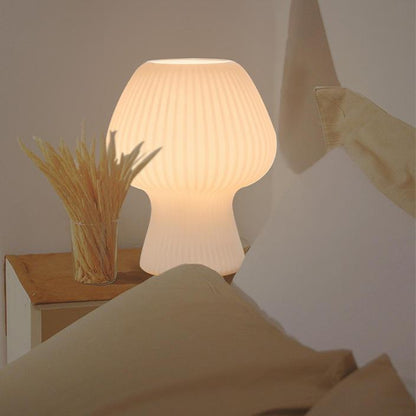 Vintage Nachttischlampe aus Rippenglas