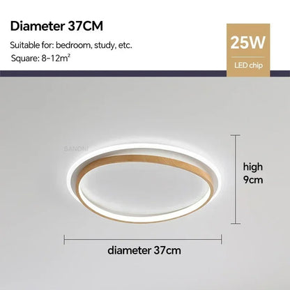 Damiasmil LED-Deckenleuchte Walnuss & Gold