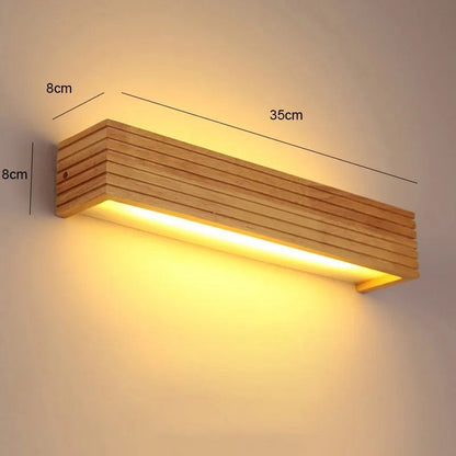 Holz LED-Wandleuchte minimalistisch
