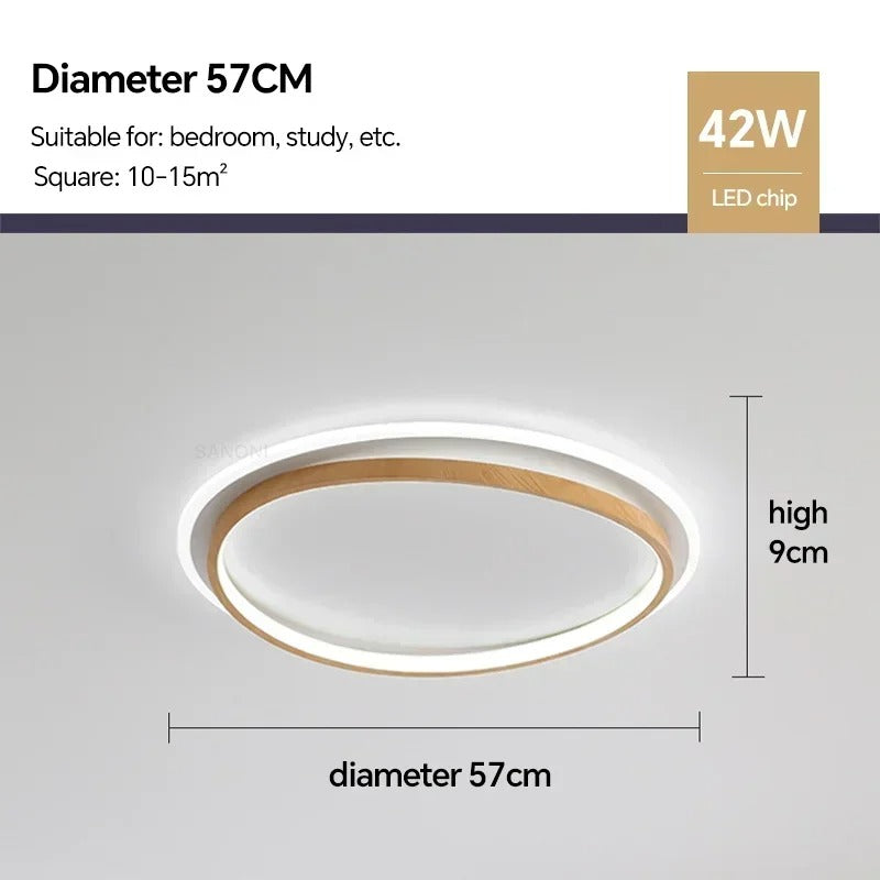 Damiasmil LED-Deckenleuchte Walnuss & Gold